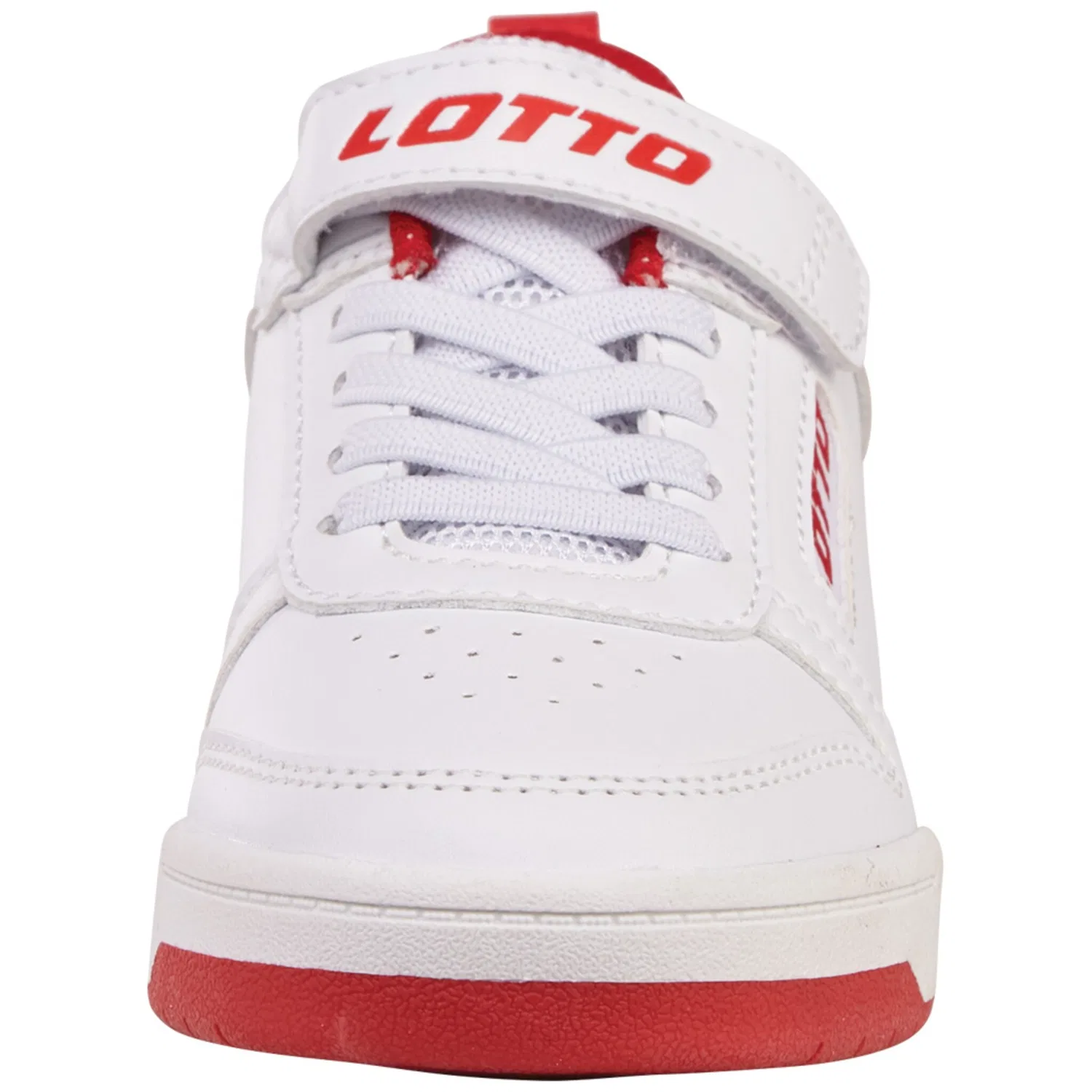 Детские кроссовки на липучках и шнуровке Lotto, White-Red — фото 3