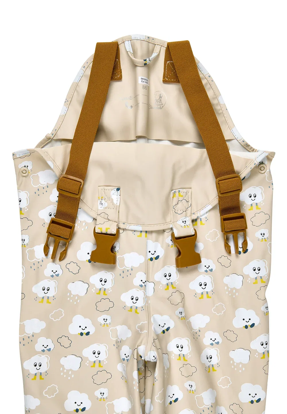Regenhose Farbwechsel mit Wolken унисекс - комбинезон Sterntaler, Beige — фото 3