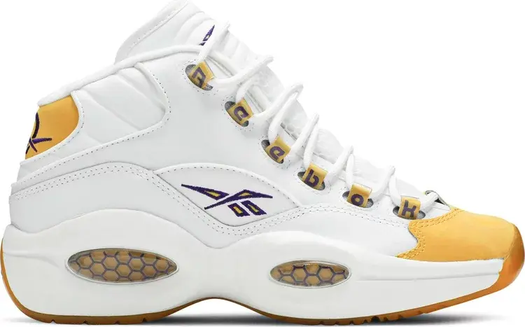 

Кроссовки question mid gs 'yellow toe' Reebok, желтый, Желтый;серый, Кроссовки question mid gs 'yellow toe' Reebok, желтый