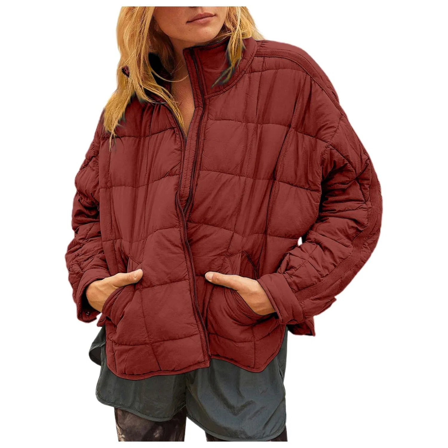 Женское легкое пальто oversize с длинным рукавом, Rosso