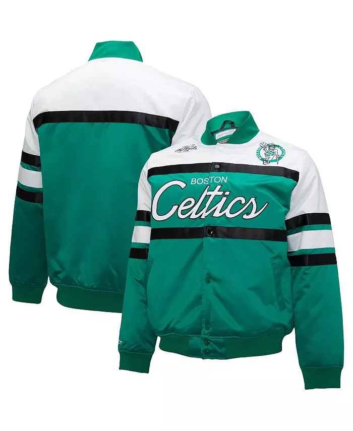 

Мужская куртка Boston Celtics Big and Tall Heavyweight на молнии, атласная, цвета келли-грин и белая Mitchell & Ness