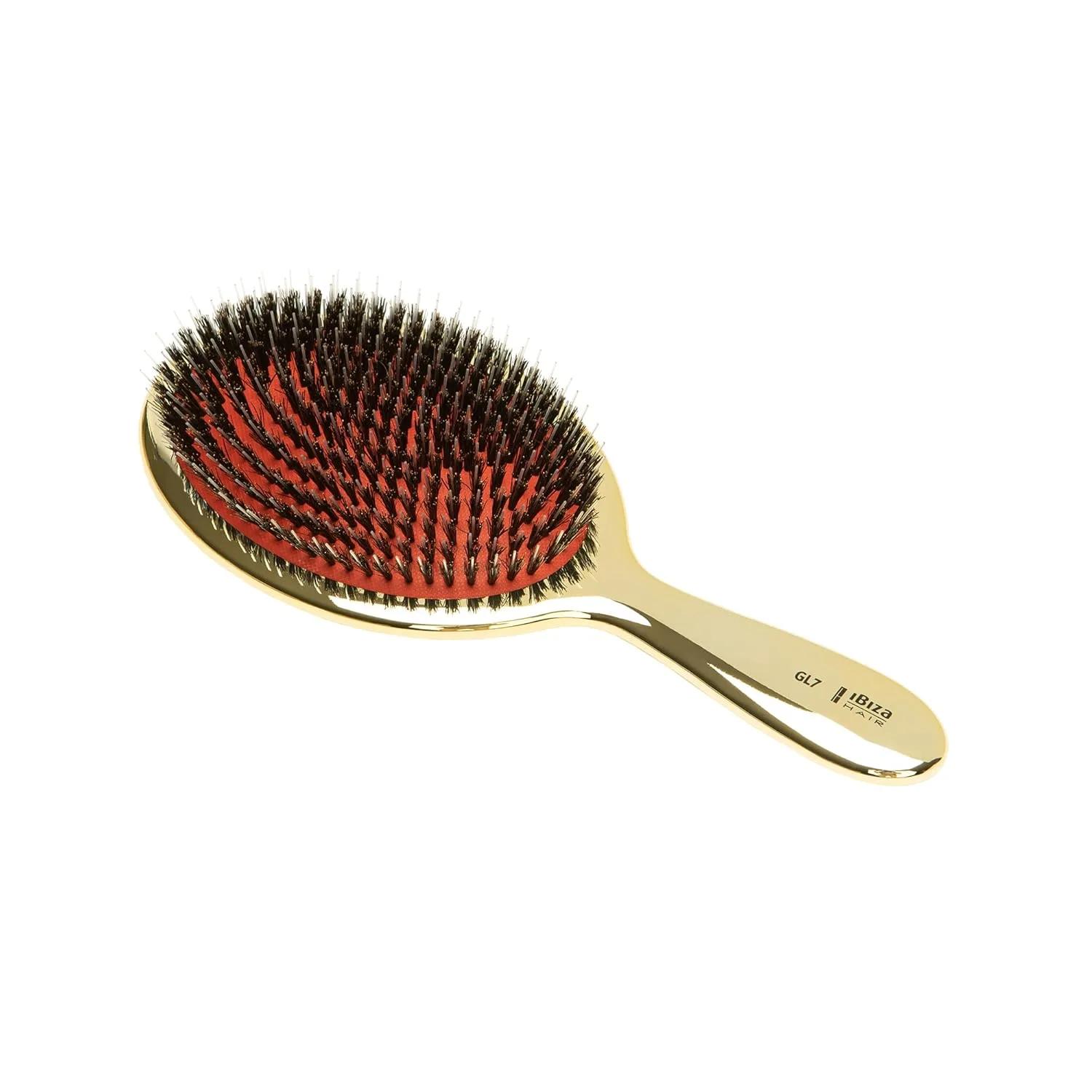 Щетка для волос Ibiza Hair Extra Large Oval Boar (GL7 - Gold Metallic) с щетиной из кабана и нейлона для стимуляции кожи головы и естественного блеска, White — фото 2