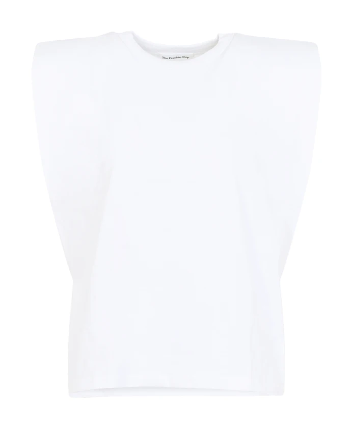 

Футболка Eva с подплечниками, подчеркивающая фигуру. The Frankie Shop, белый