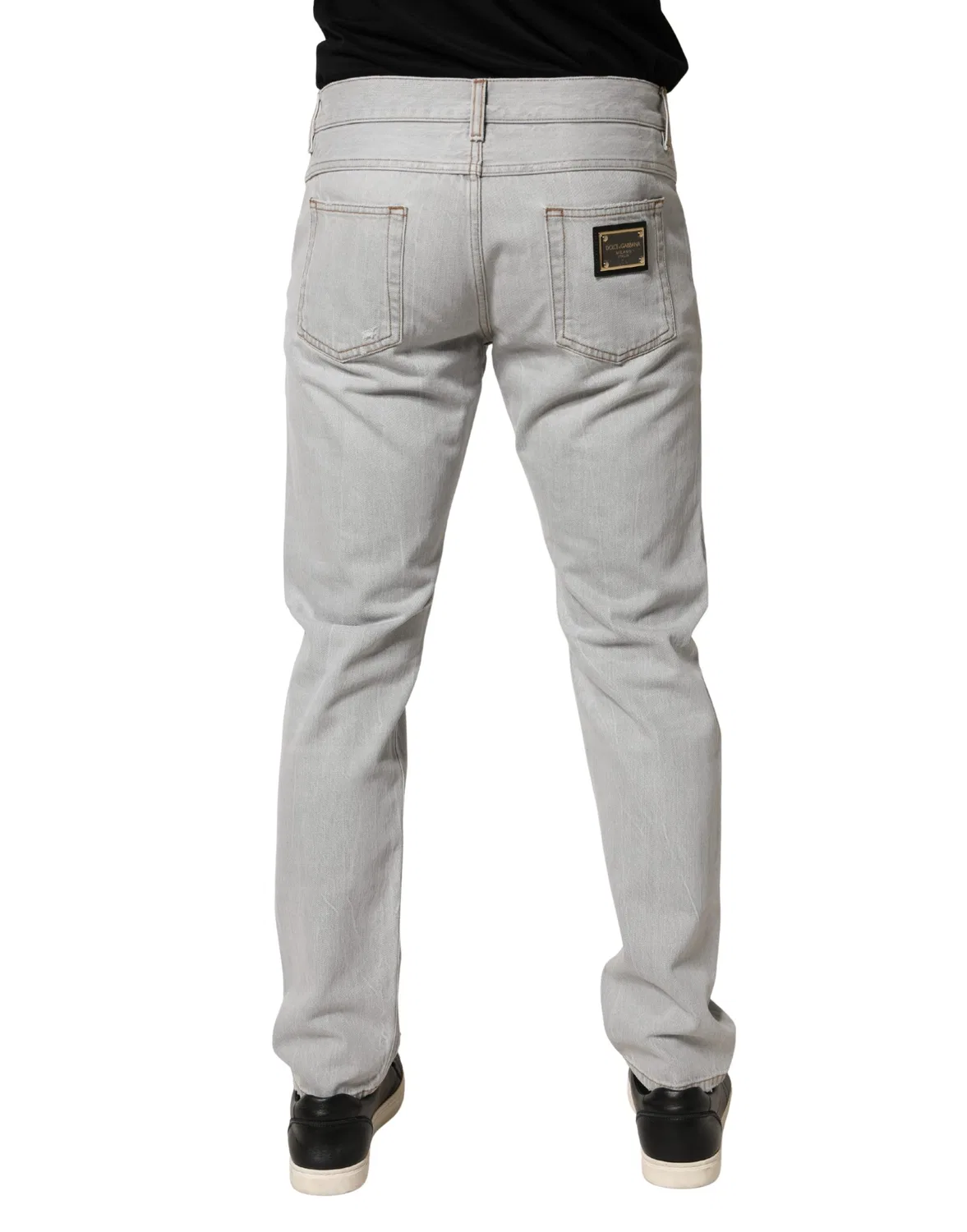 Мужские джинсы с потертостями Regular Denim Dolce & Gabbana, Light Gray — фото 4