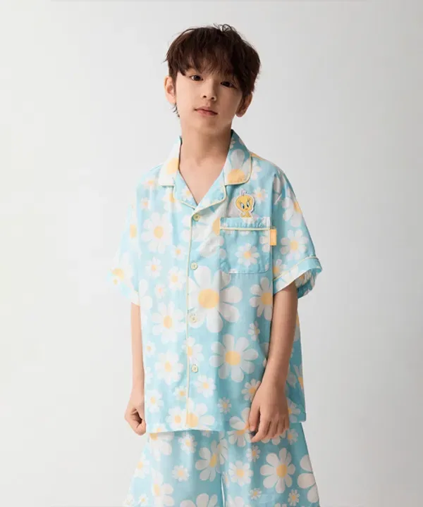 Пижама детская с коротким рукавом, Twitty Blooming, Spao Kids, голубой