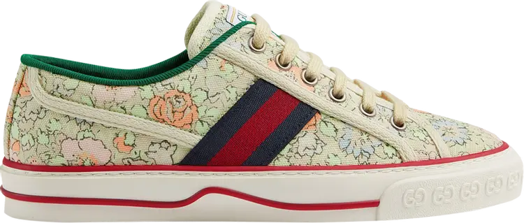 Кроссовки Liberty of London x Gucci Wmns Tennis 1977 Floral - Mint Green, зеленый