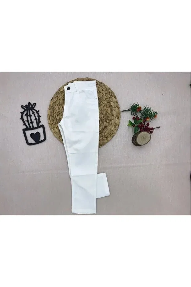 Детские брюки для девочек льняные Nacar Çarşı, White