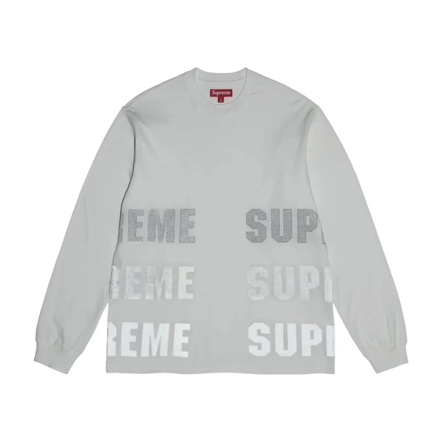 Мужская футболка FW26 Reflective L/S T-Shirt 'White' Supreme, белый — фото 3