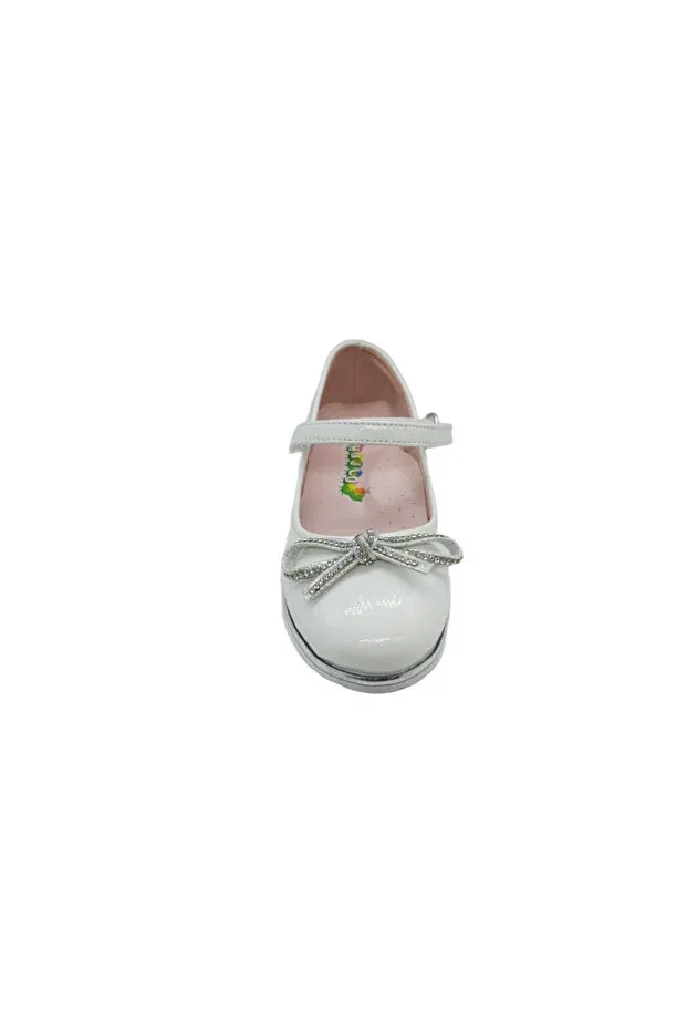 Детские балетки для девочек с ортопедической стелькой Richy Kids, White Patent Leather — фото 3