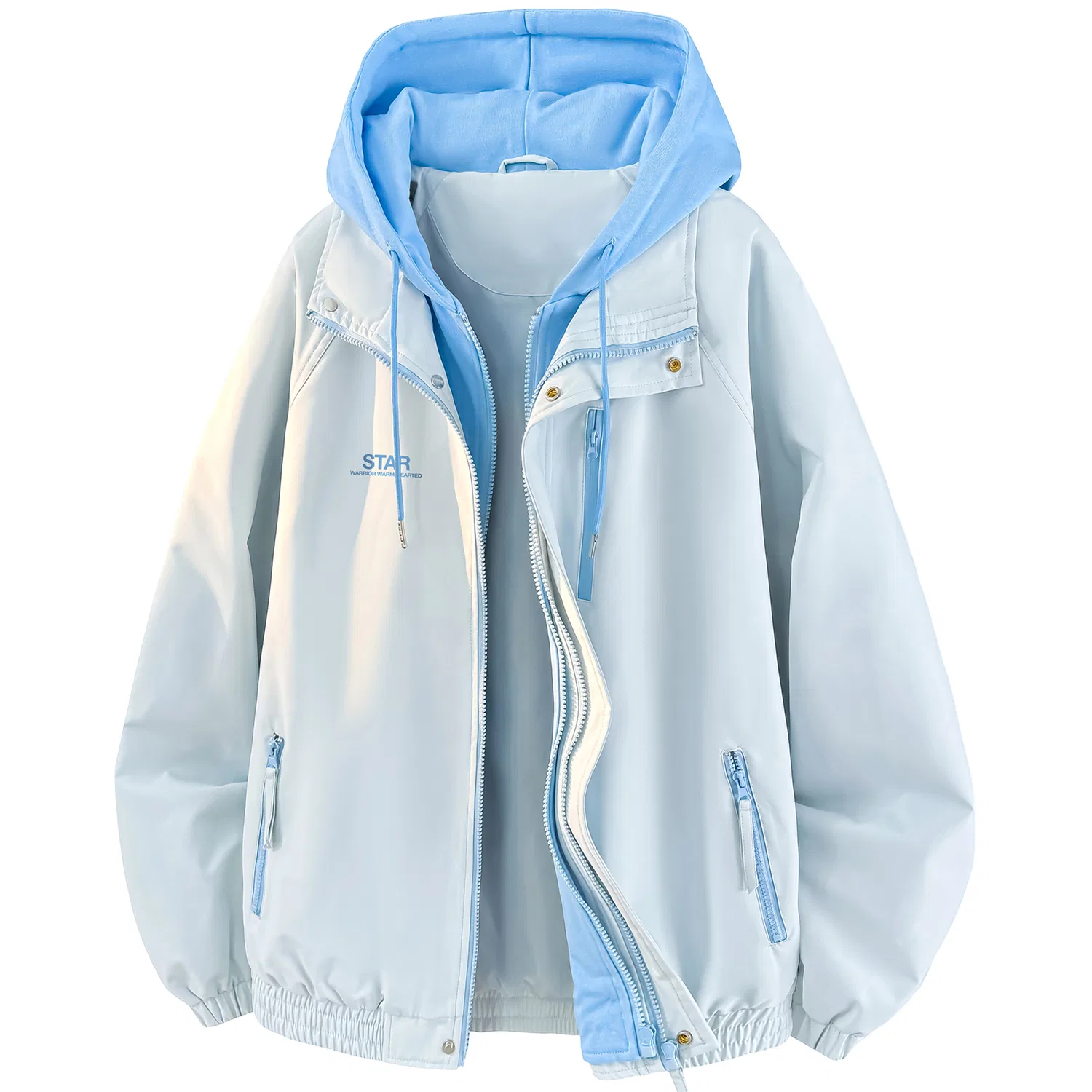 Детский худи с капюшоном и воротником-стойкой Pine Feather Blue WARRIOR