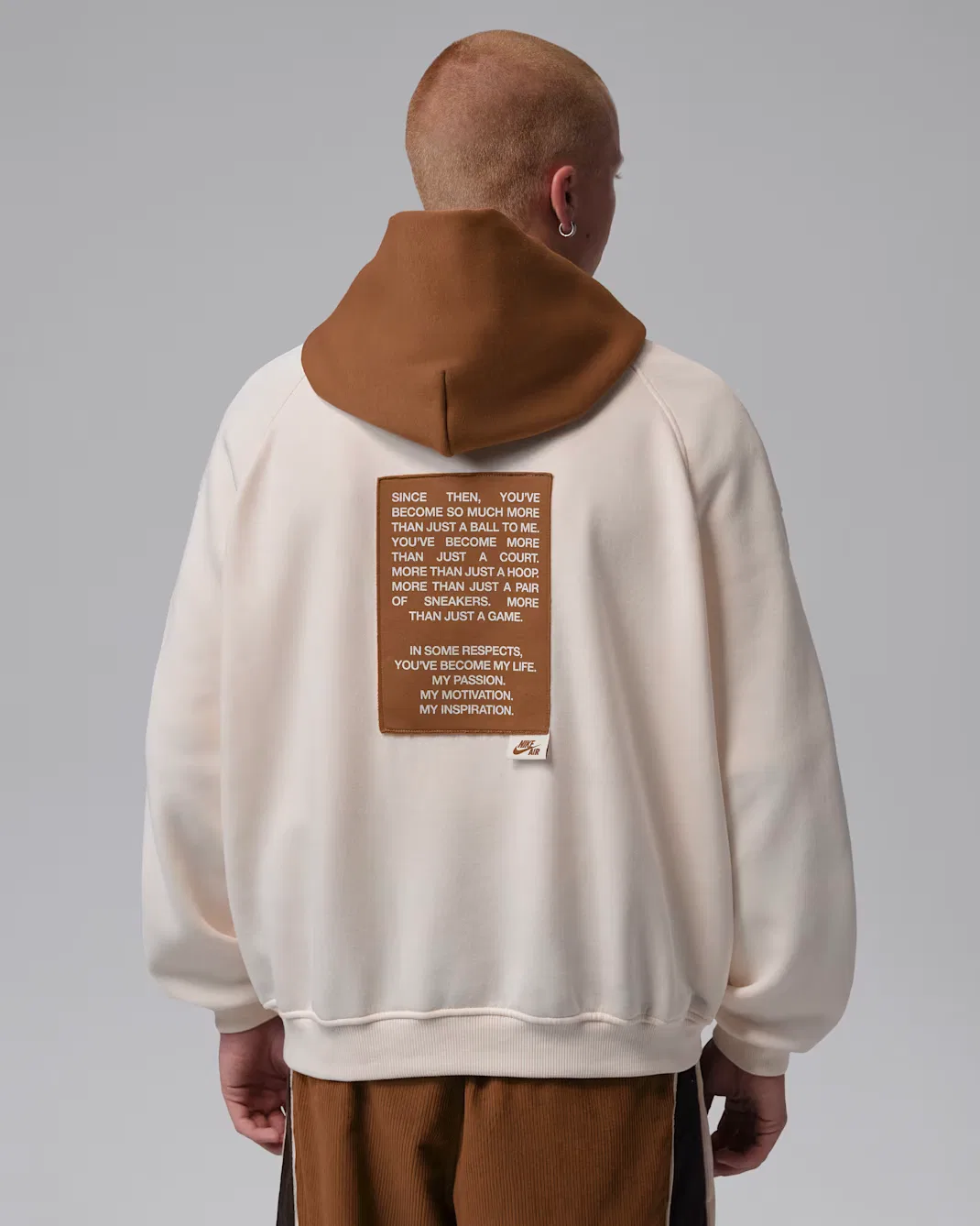 Мужская толстовка с капюшоном оверсайз Jordan Brooklyn Fleece, Soft Pearl/Light British Tan/Light British Tan — фото 2