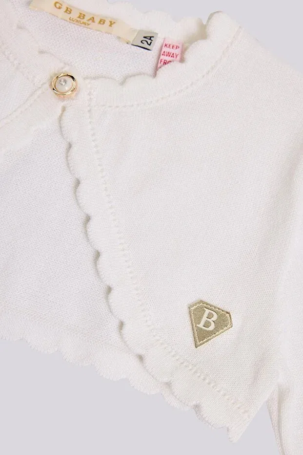 Детский кардиган для девочек хлопковый Bg store girl's white cardigan Gb Baby, White — фото 3