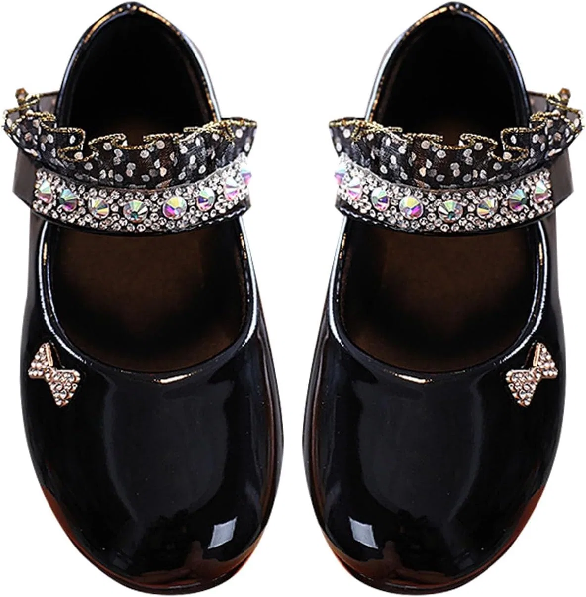 Детские туфли Мэри Джейн для девочек с кристаллами Princess Shoes — фото 3