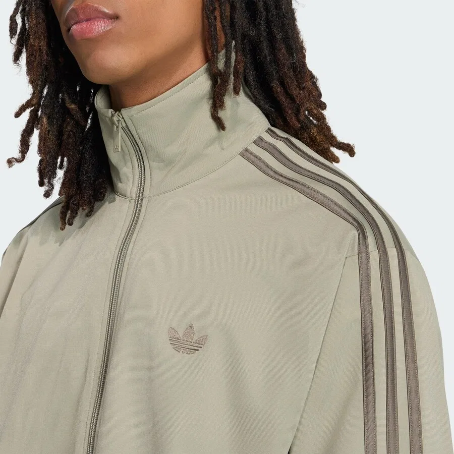 Худи на молнии ADIDAS ORIGINALS 'Firebird' оливкового цвета — фото 3