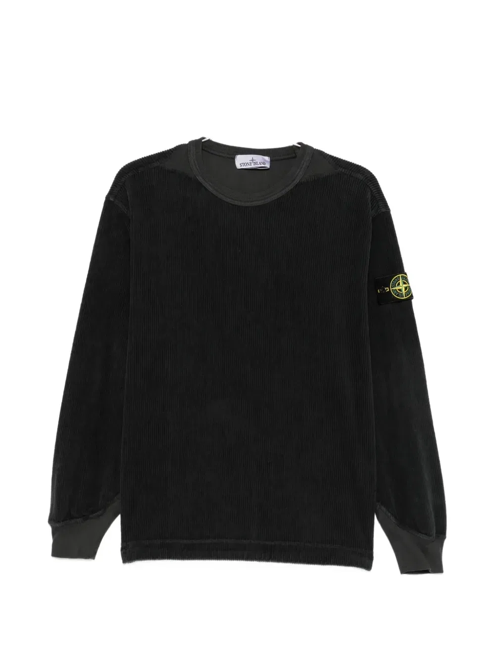 Вельветовый свитер с нашивкой Compass Stone Island, серый