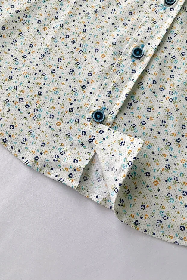 Детская рубашка для мальчиков с коротким рукавом Little floral short sleeve children's shirt Louis Kids, Blue — фото 4