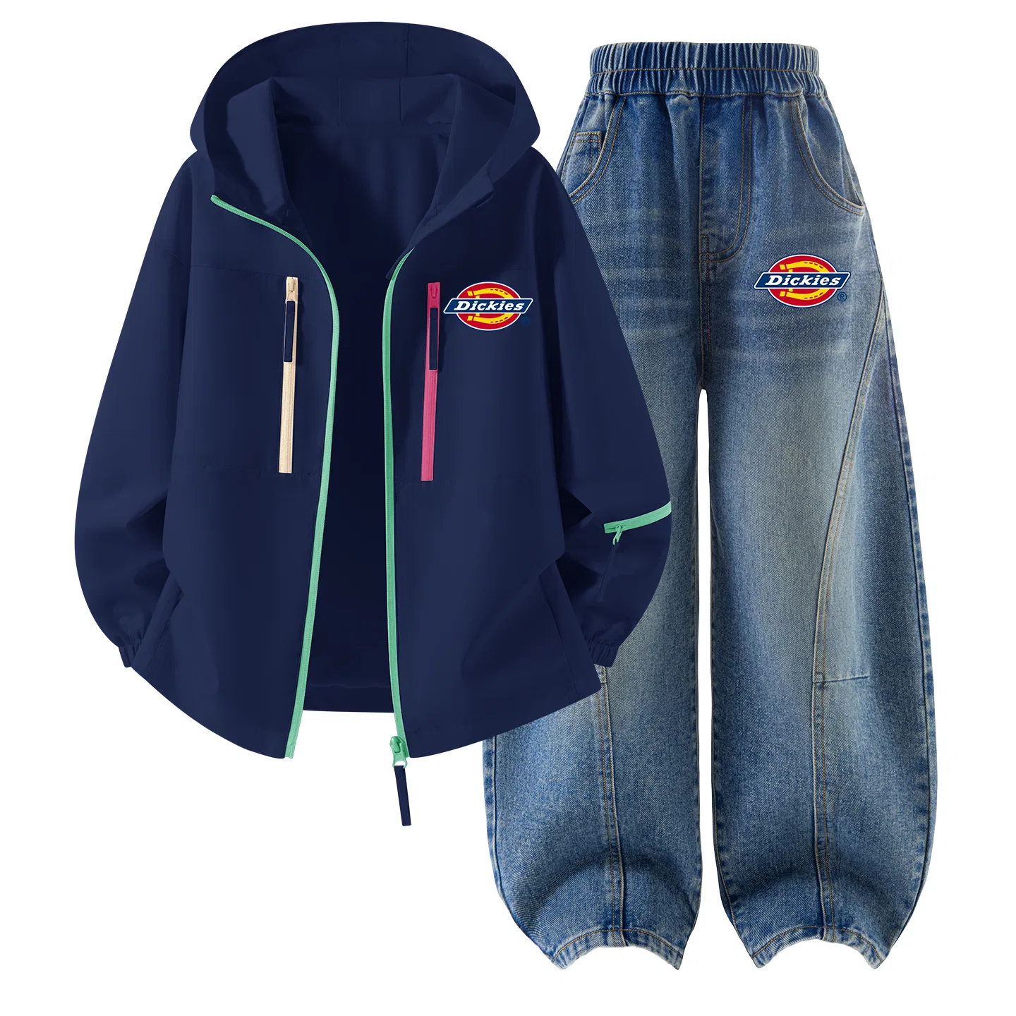 Детский спортивный комплект с капюшоном Sweet Juice Pink/Denim Light Blue, Dickies — фото 3