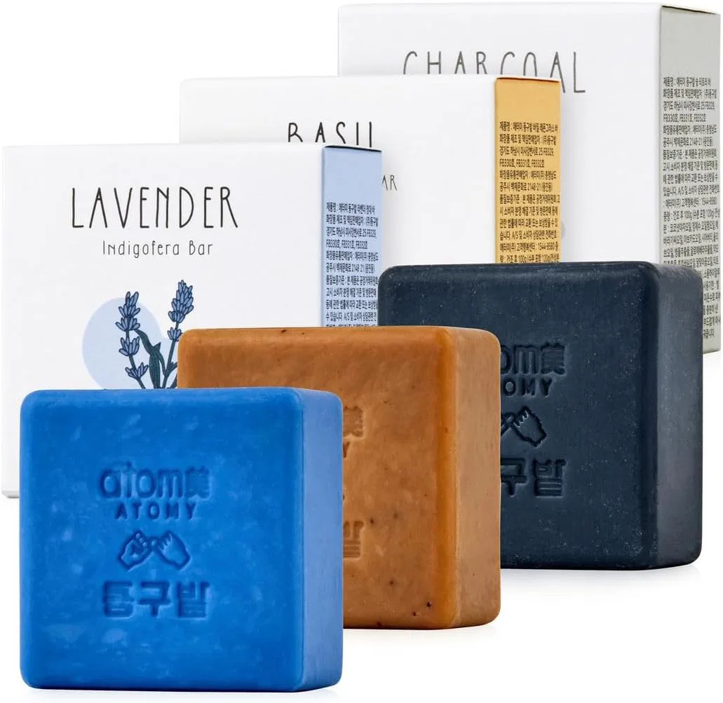 Мыло Atomy Donggubat Cleansing Bar, 100 г x 3 шт, лаванда/базилик/уголь