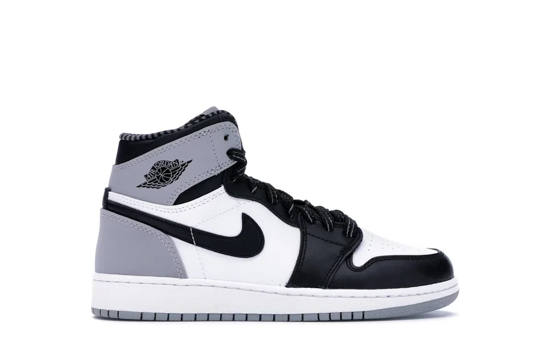 Детские кроссовки для мальчиков с принтом Jordan 1 Retro Jordan, White/Black-Wolfgrey