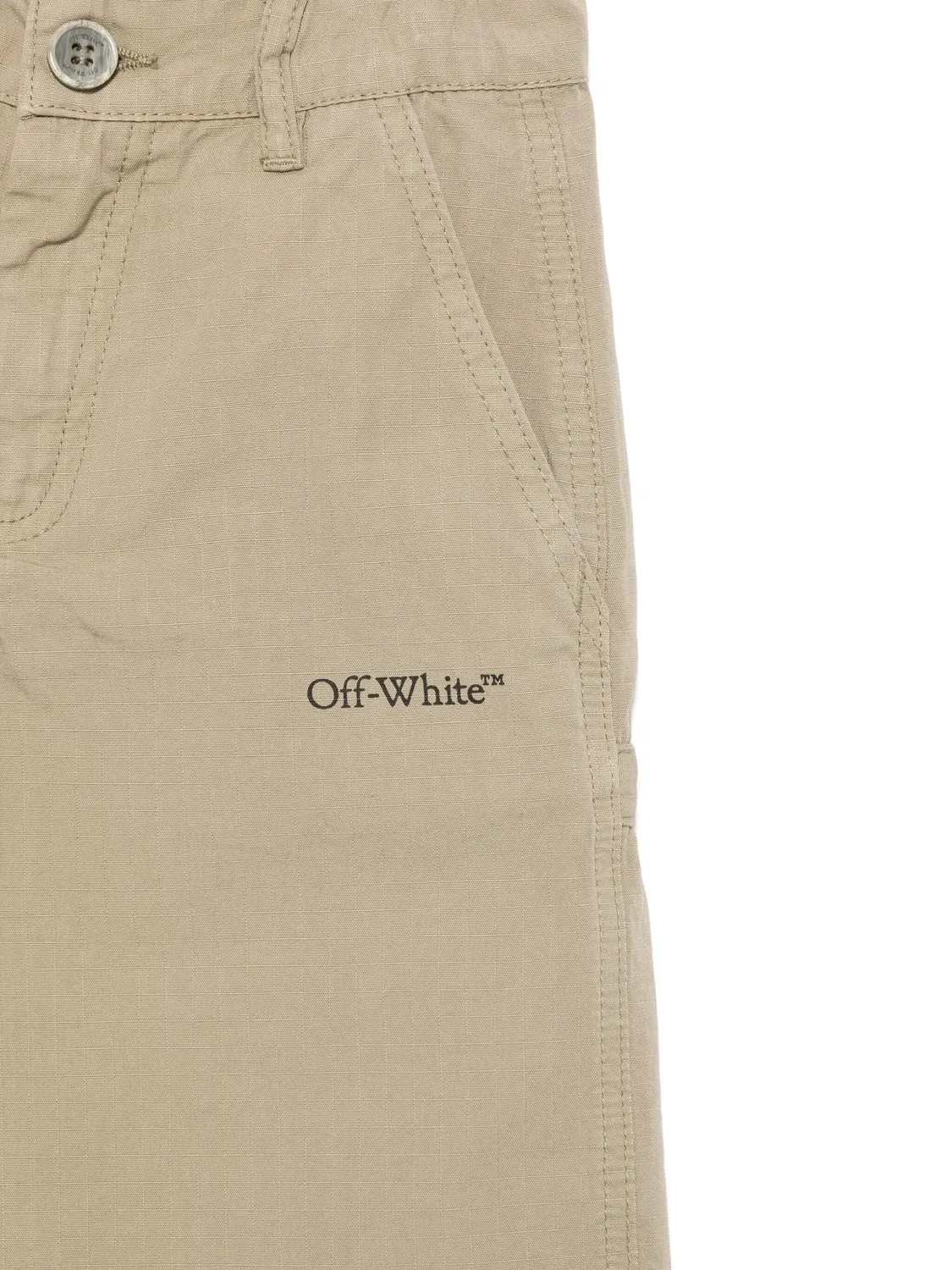 Шорты из чистого хлопка OFF-WHITE, зеленый — фото 3