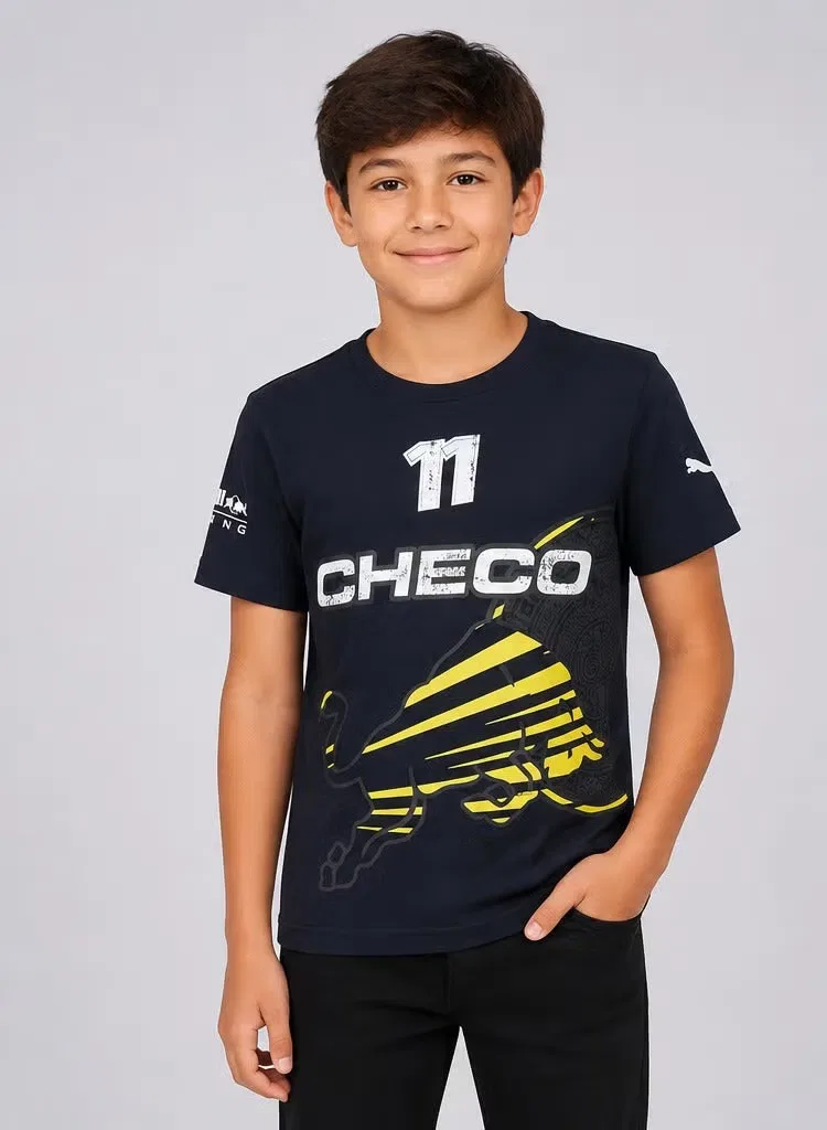 Футболка с принтом логотипа Checo Red Bull, темно-синяя