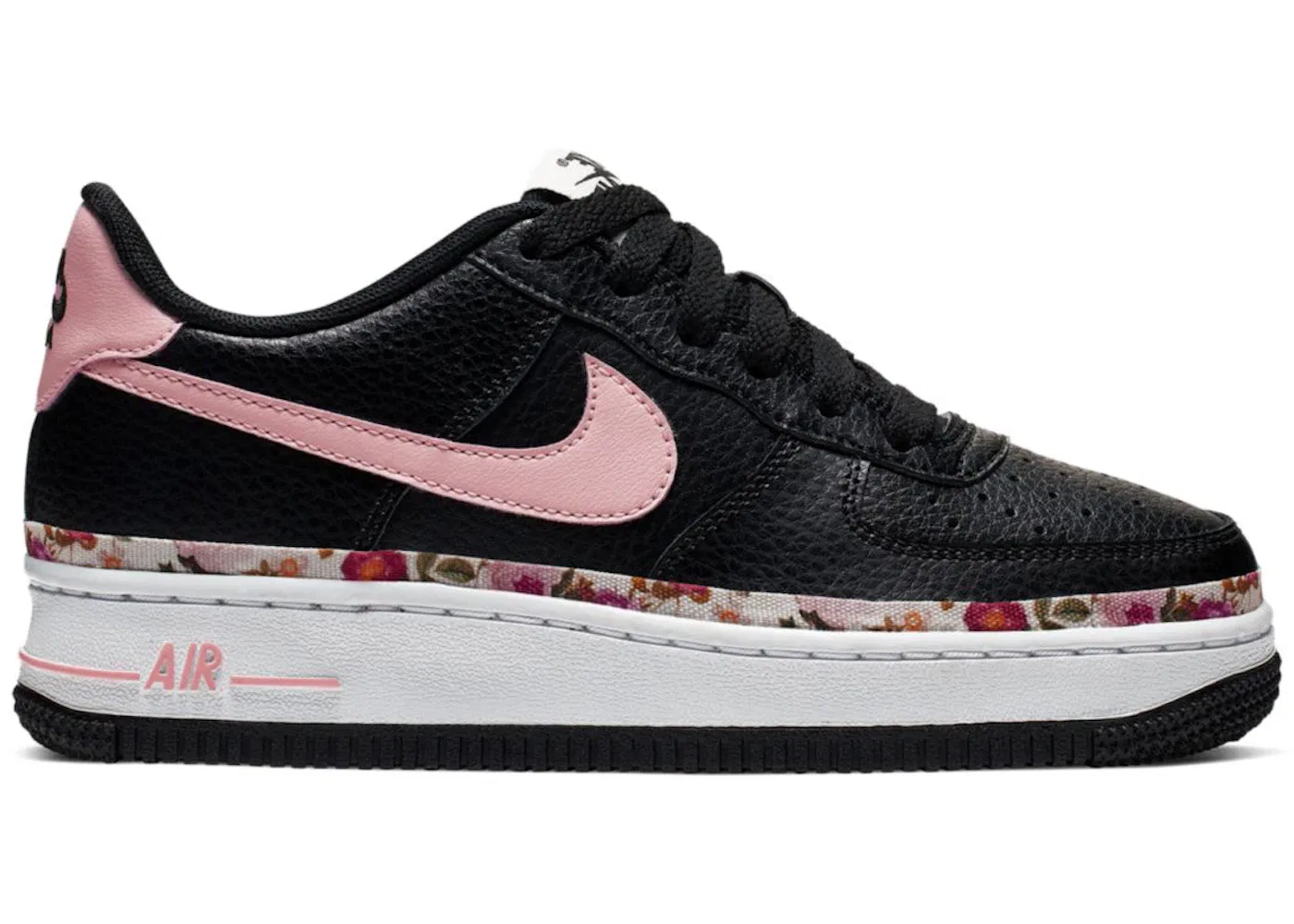 Детские кроссовки Lifestyle с принтом Nike Air Force 1 Low Vintage Floral Nike, Black/Pink/White
