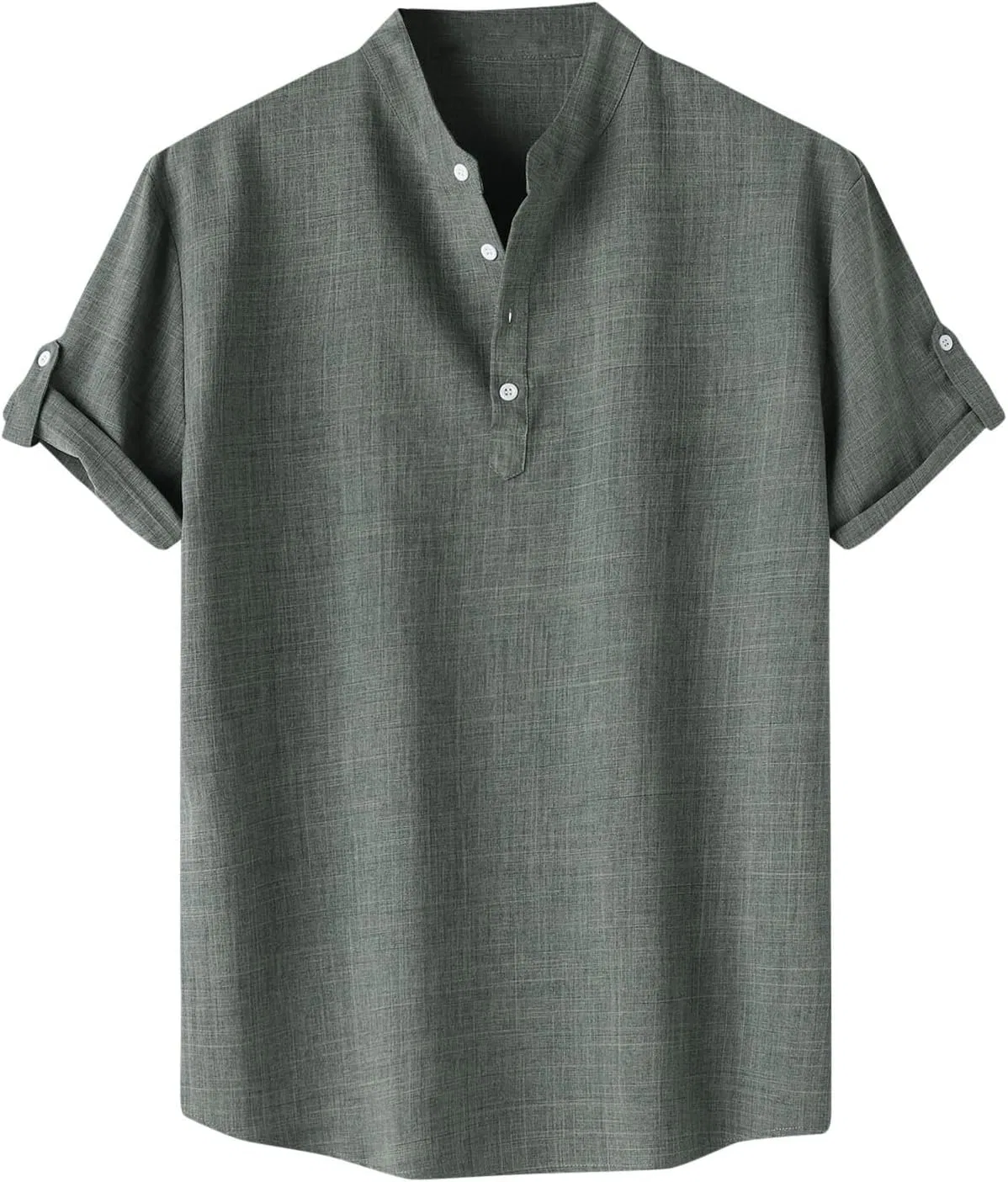 Мужская футболка свободного кроя из льна, Army Green