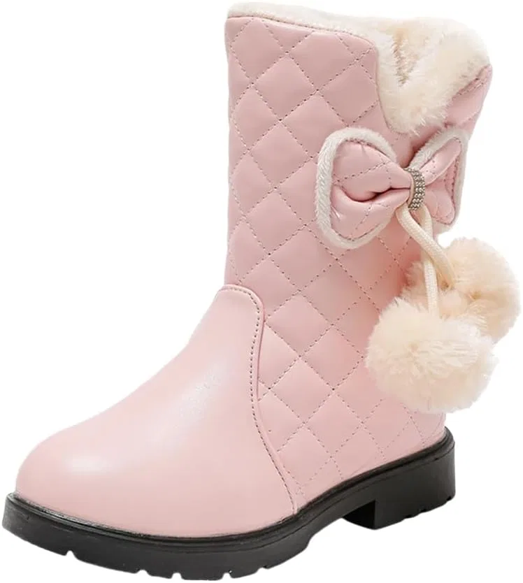 Детские зимние сапоги для девочек с мехом Auhoho, Pink