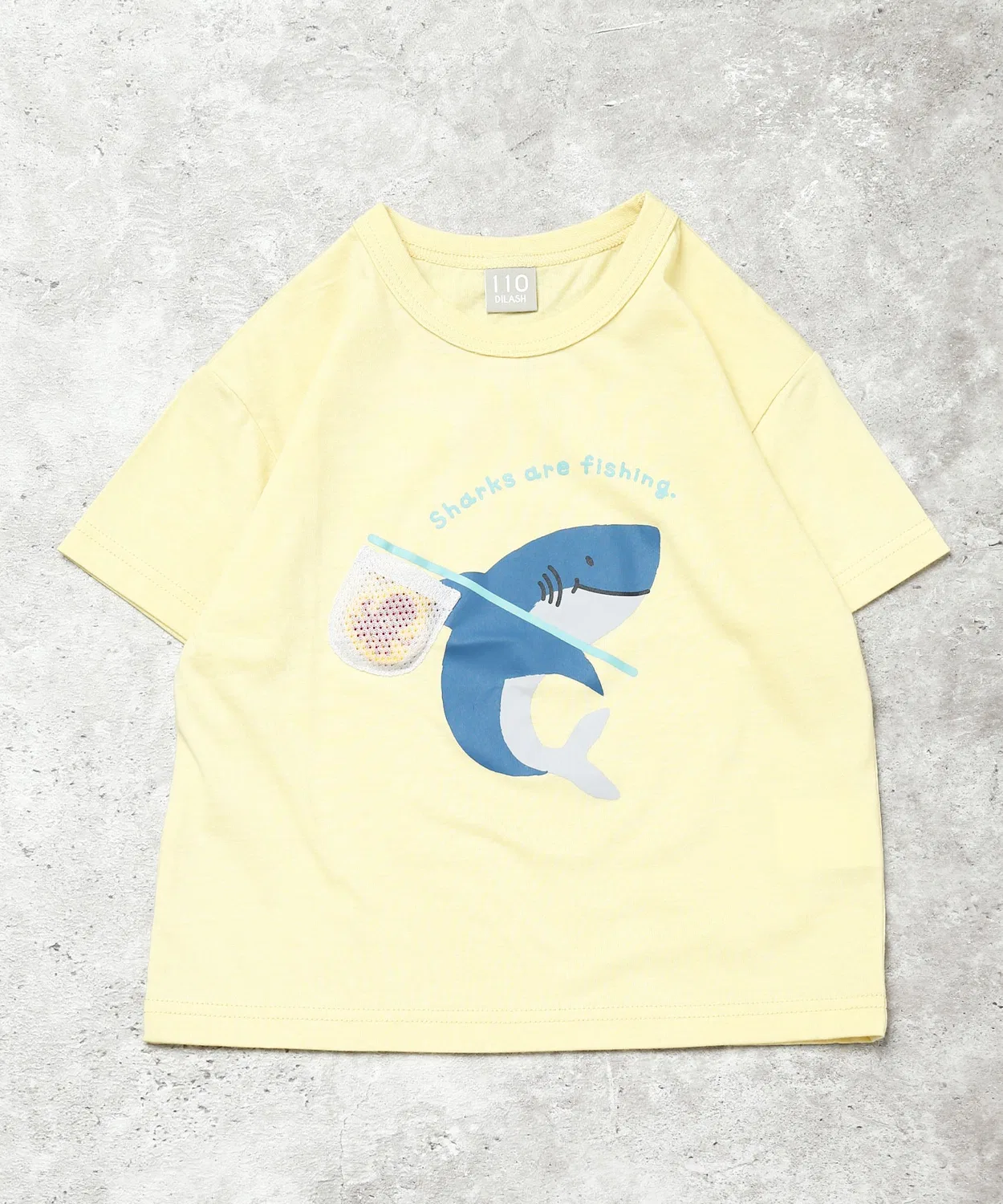 Детская футболка с принтом, с коротким рукавом, Shark Fishing DILASH, Yellow