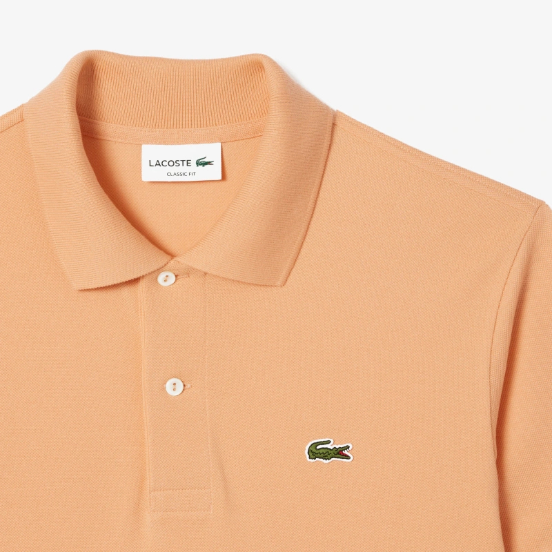 Поло Lacoste Logo-Patched Short-Sleeve, оранжевый — фото 2