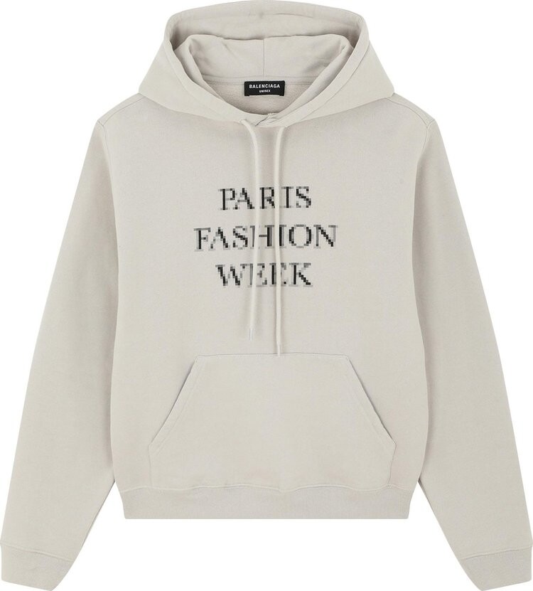 

Худи Balenciaga Paris Fashion Week Cropped Hoodie 'Cement Grey/Black', серый