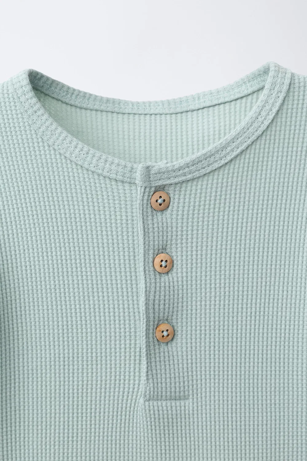 Комбинезон Henley из вафельной вязки ZARA, Sea Green — фото 3