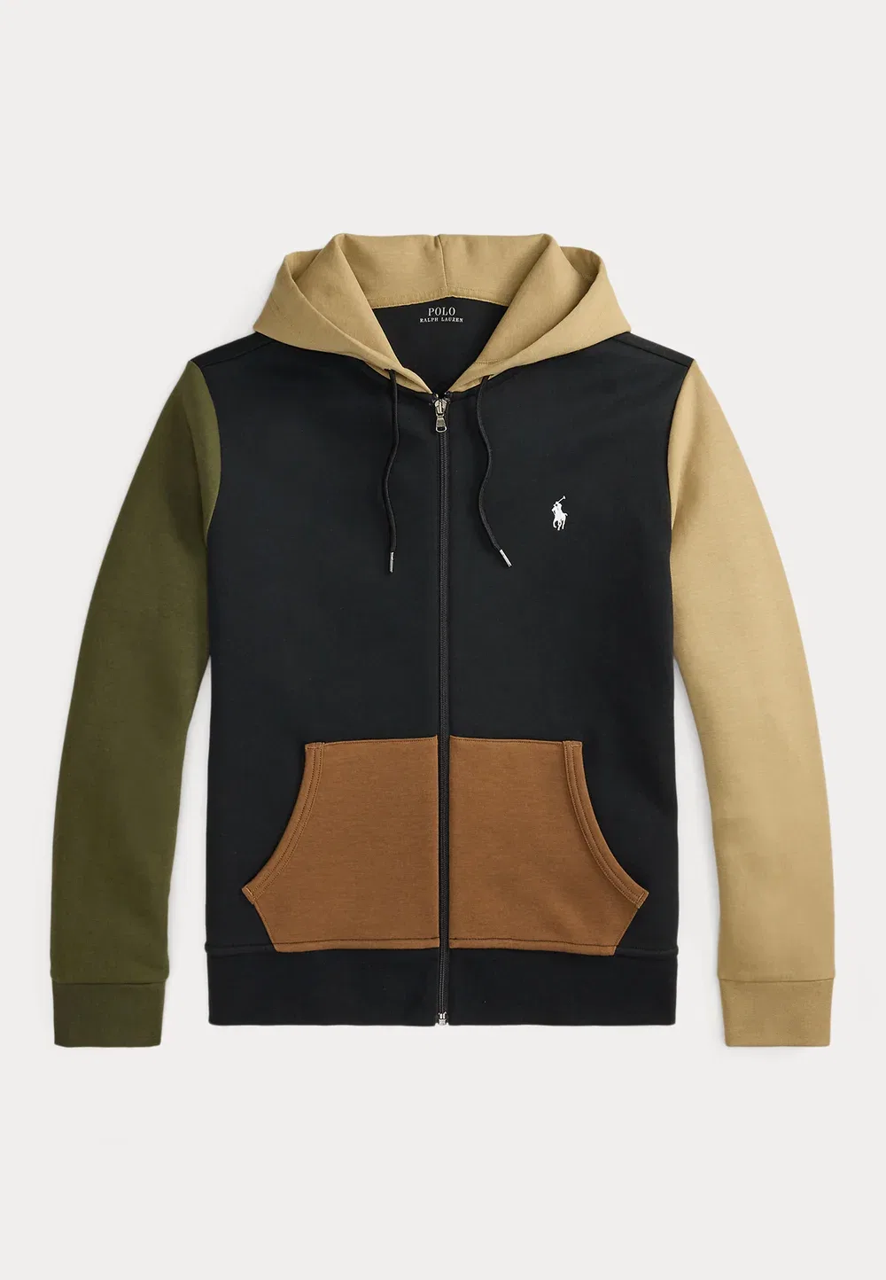 Худи из двойной вязки на молнии - толстовка на молнии Polo Ralph Lauren, Black/Multi-Colored — фото 4