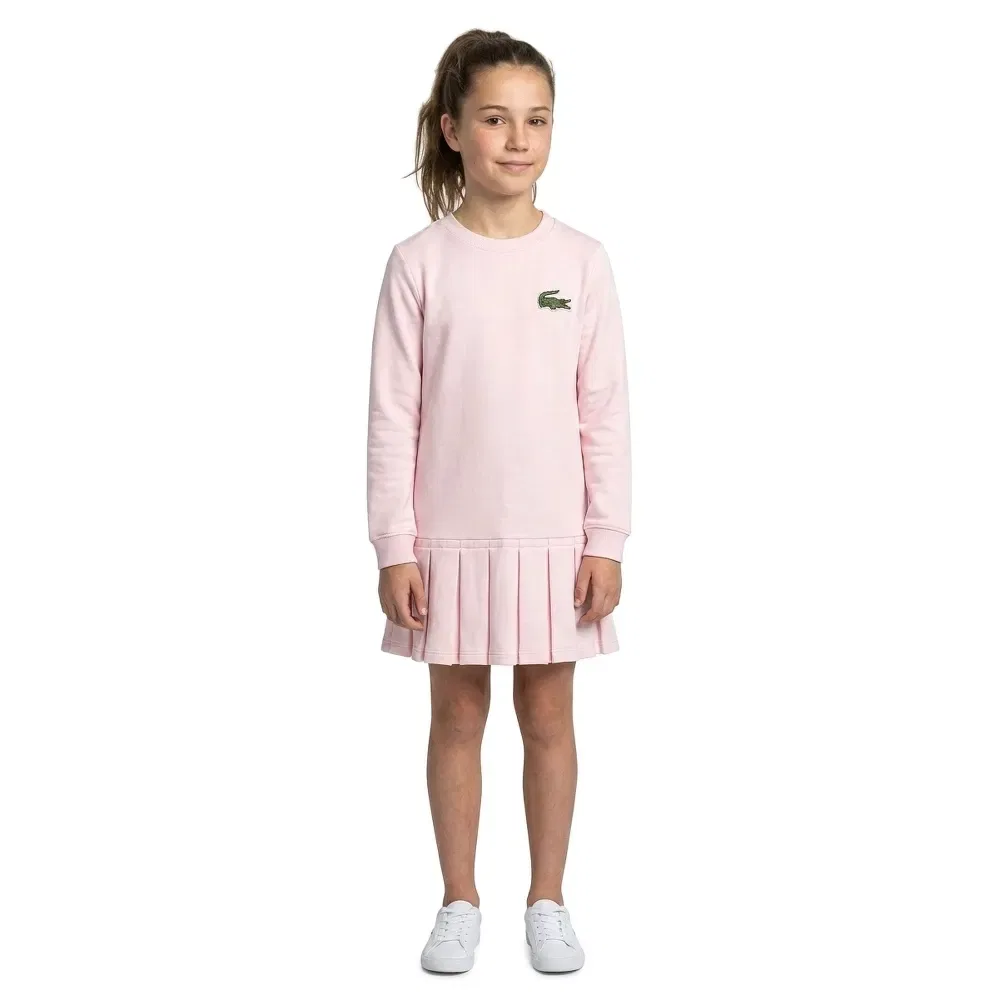 Платье с длинным рукавом French Terry Lacoste Kids, розовый — фото 3