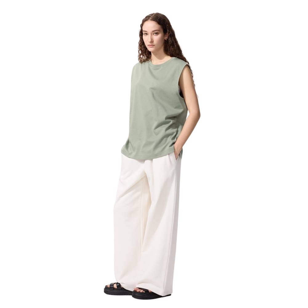 Футболка Uniqlo AIRism Cotton Sleeveless Unisex, 53 зеленый — фото 3
