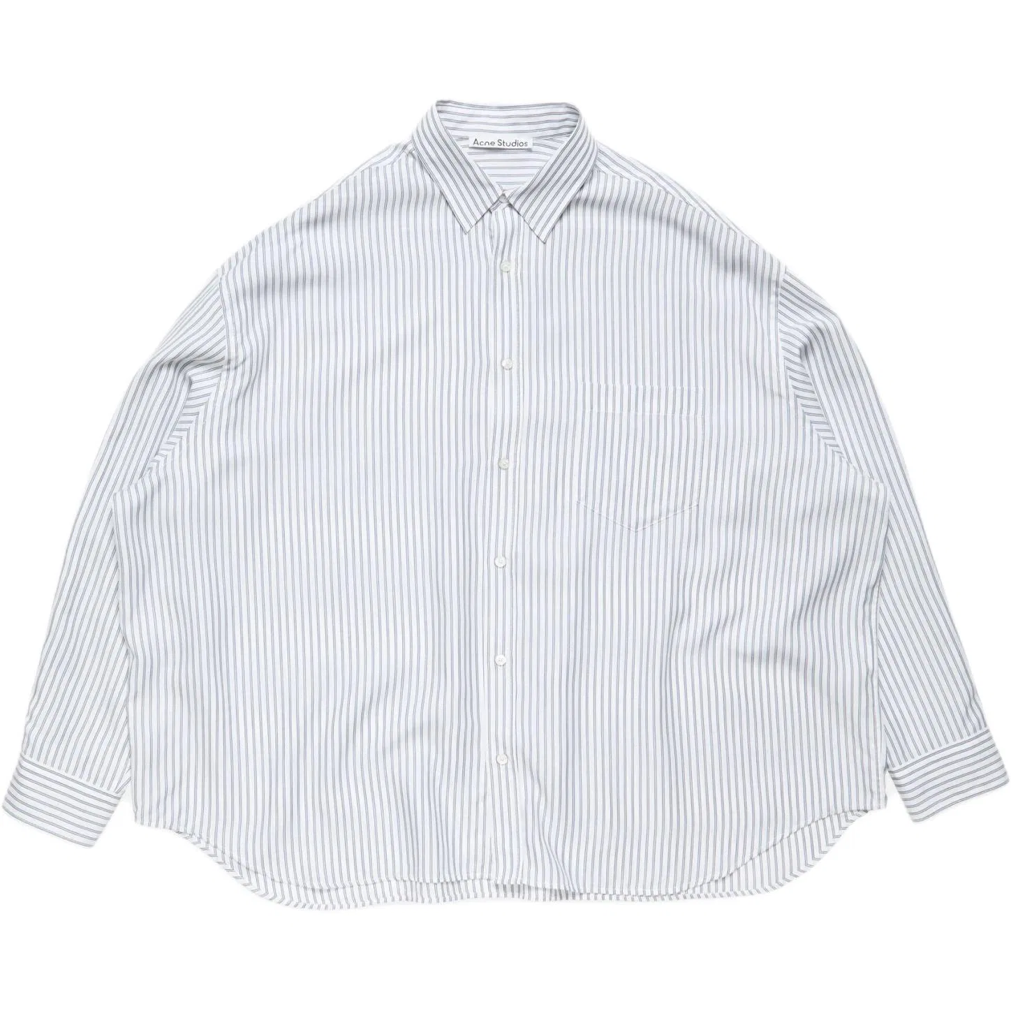 Мужская рубашка с воротником Lapel Moderate Acne Studios, White Marine Blue