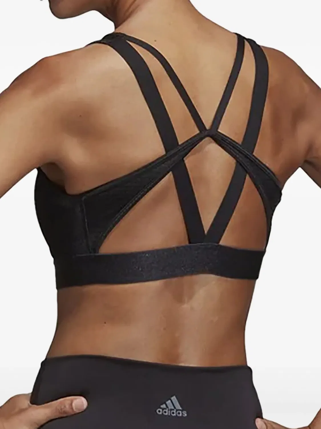 Спортивный бюстгальтер Stadium Halter 2.0 Black Adidas, черный — фото 2