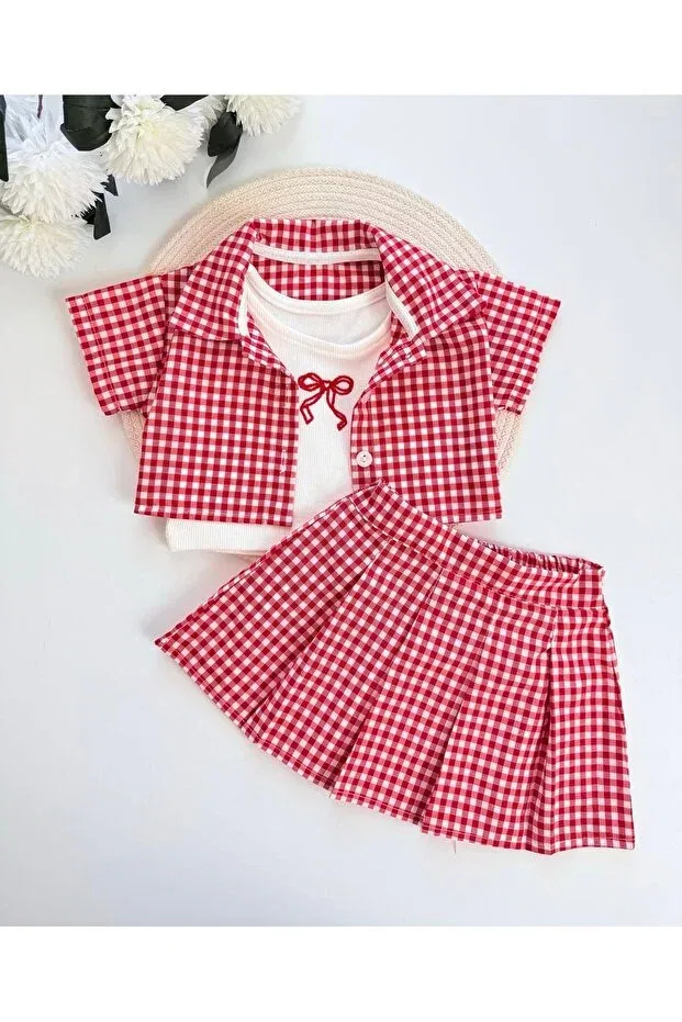 Детский комплект для девочек с принтом Basics Bobby Baby, Red