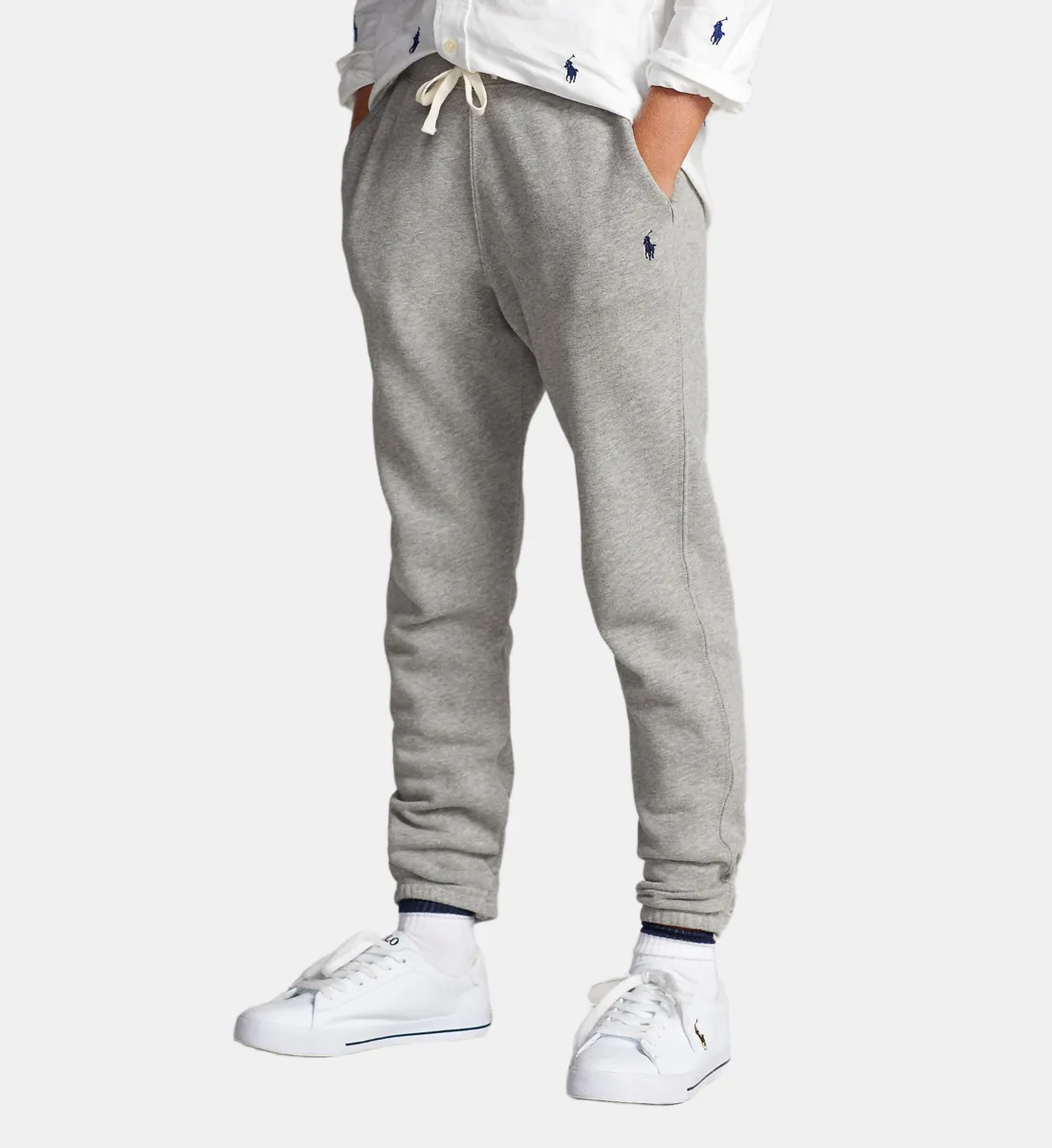 Брендовые хлопковые спортивные брюки POLO RALPH LAUREN, серый