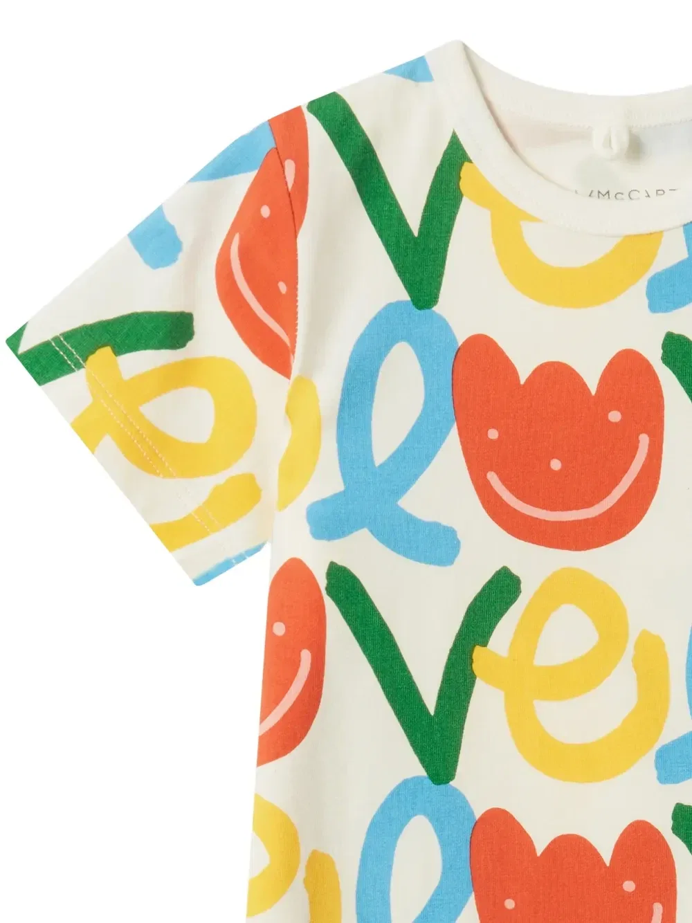 Комбинезон с графическим принтом и короткими рукавами Stella McCartney Kids, белый — фото 3
