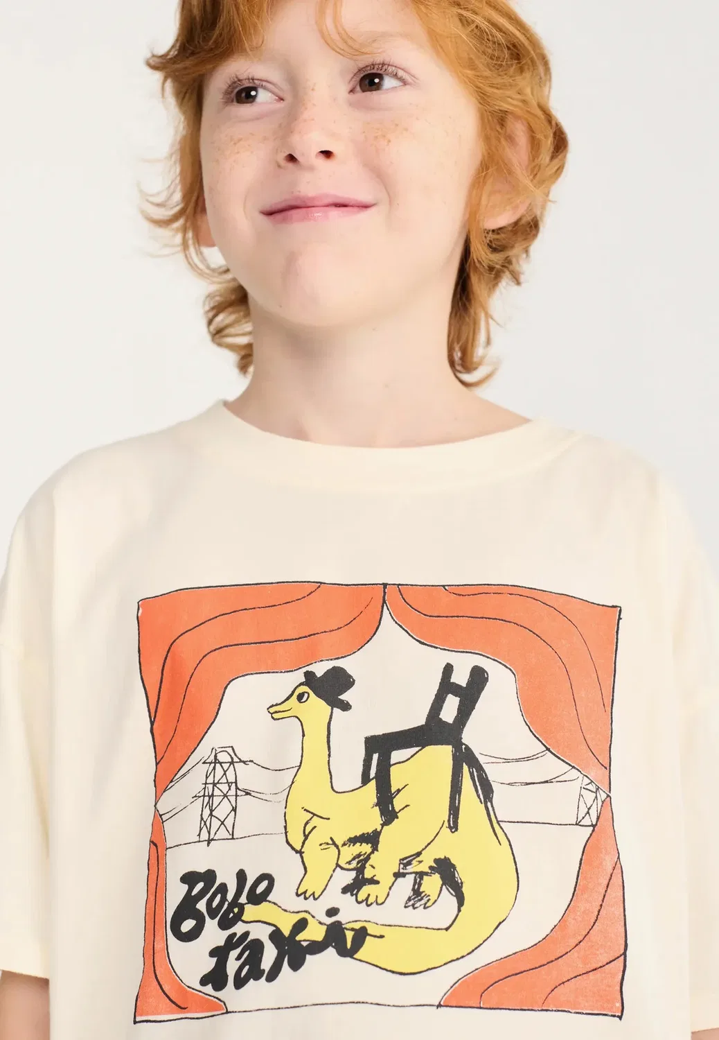 Футболка унисекс с принтом "Такси заурус" Bobo Choses, Off-White — фото 3