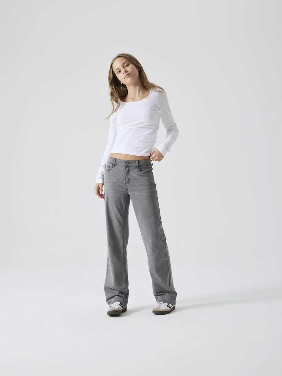 Джинсы LMTD Regular Jeans 'NLFTARIANNES' серого цвета — фото 3