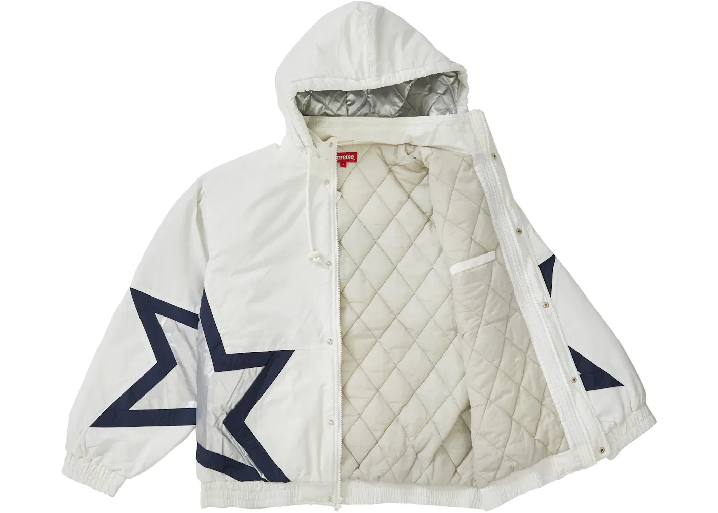 Мужская пуховая куртка Supreme Stars Puffy Jacket, White