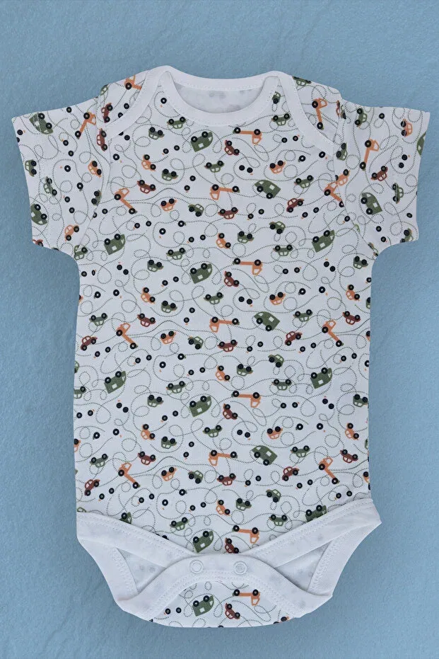 Детское боди для новорожденных с принтом The Ruby Baby & Kids, Printed Green Trolley