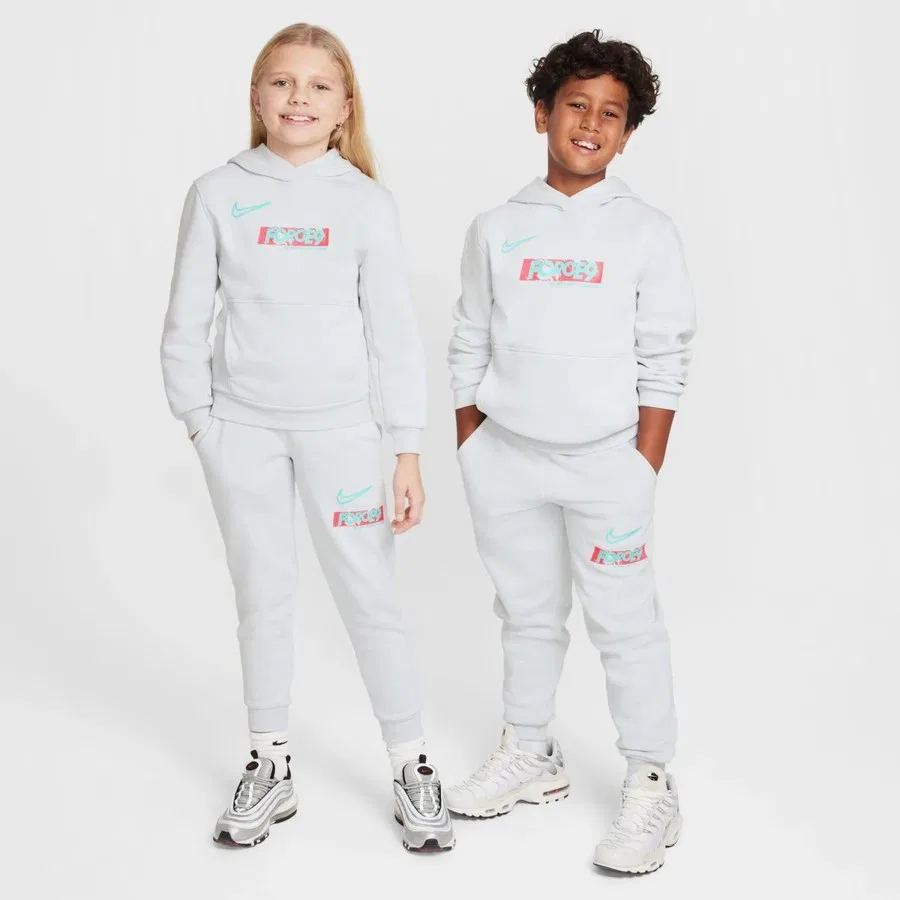 Свитшот детский с капюшоном и кенгуру-карманом Club Fleece Erling Haaland Nike, Серый