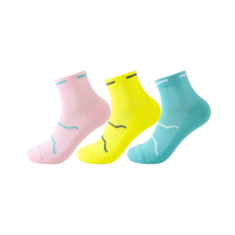 Детские носки для баскетбола с принтом, Pink+Yellow+Cyan, MIIOW
