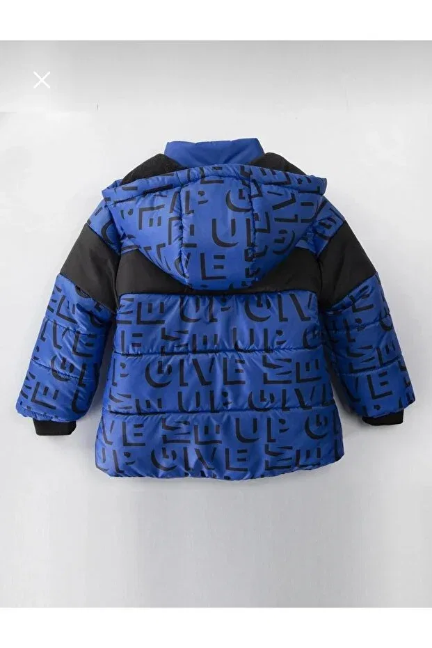 Детское пальто для девочек с принтом Letter Mdm, Navy Blue — фото 2
