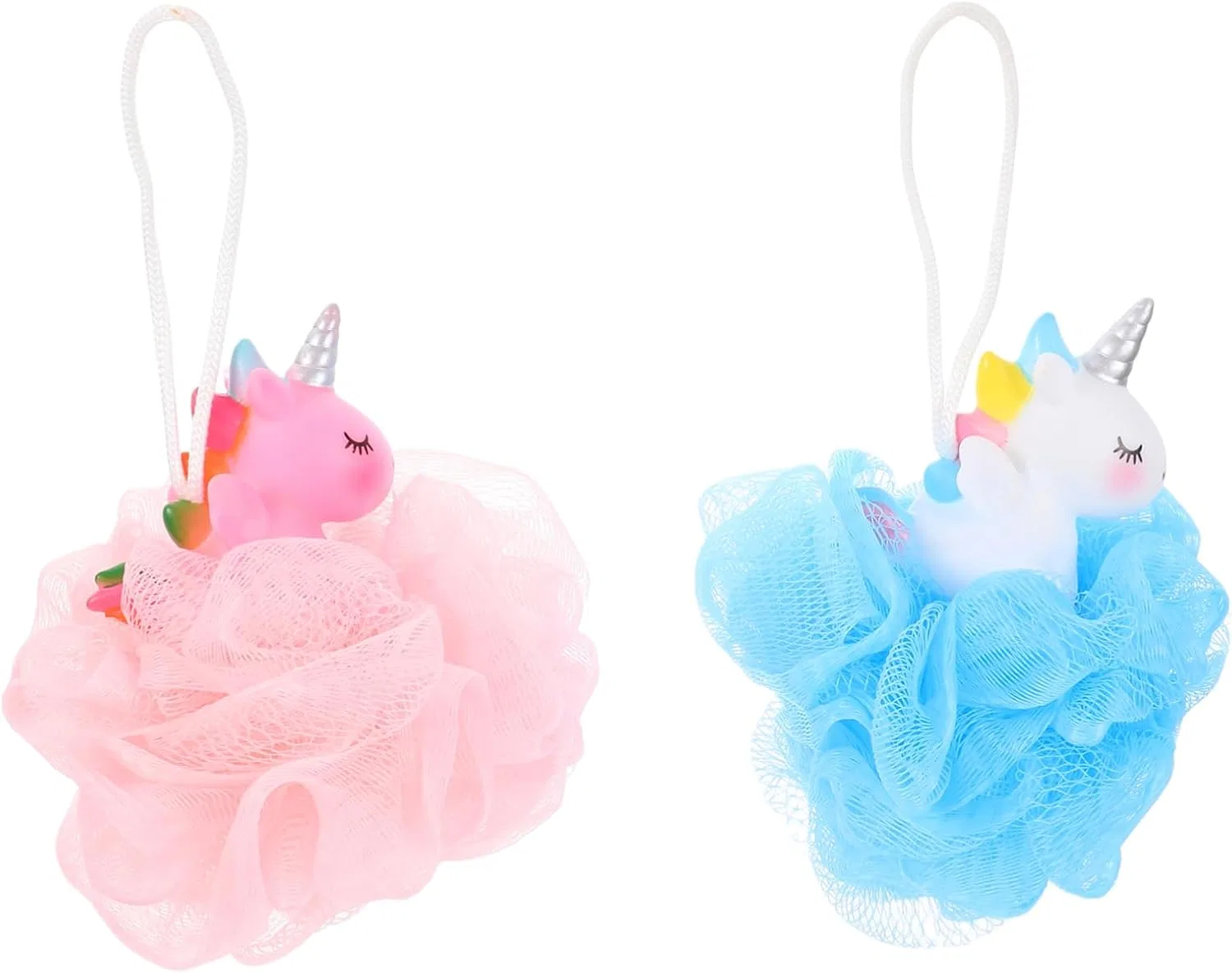 Мочалка для душа Unicorn, Beaupretty, 2 шт, 14x11x9 см, Pink