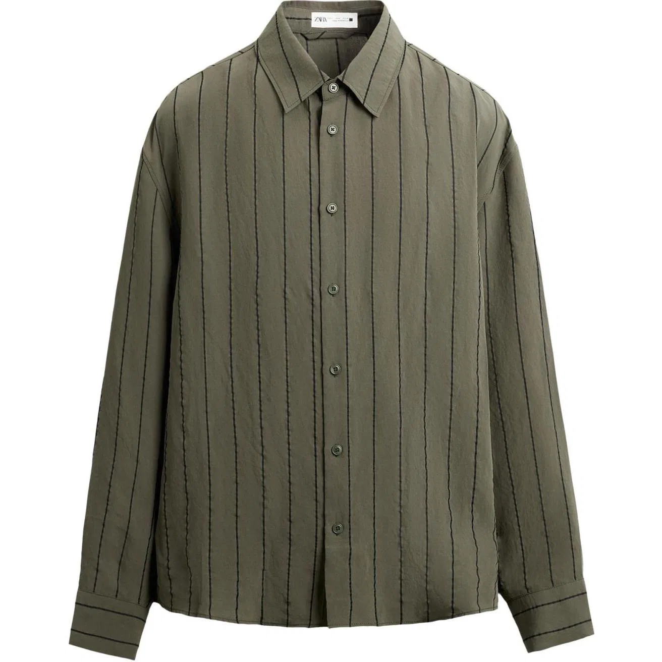 Мужская рубашка с отложным воротником Khaki ZARA