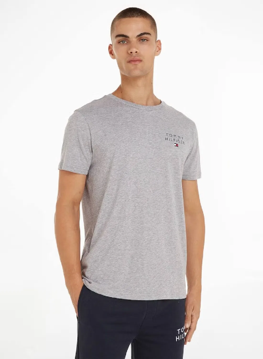 Футболка домашняя с логотипом Original Logo Lounge Tommy Hilfiger, серая